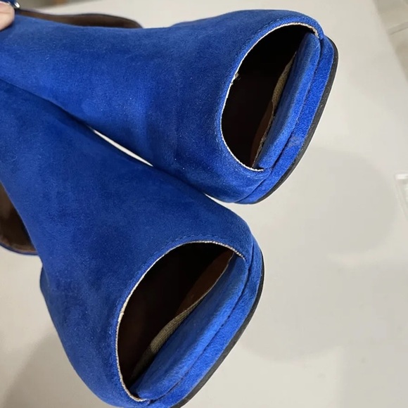 Lane Bryant Jenna Peep Toe Sling Back Heels Vibrant Blue Womens Size 9W Zip back - Picture 6 of 9